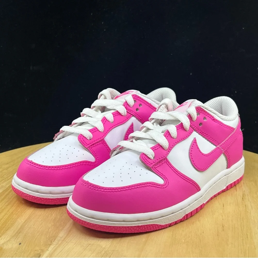 Nike Dunk Low Laser Fuchsia Pre School Sizes FB9108-102 Nike Dunk Pink